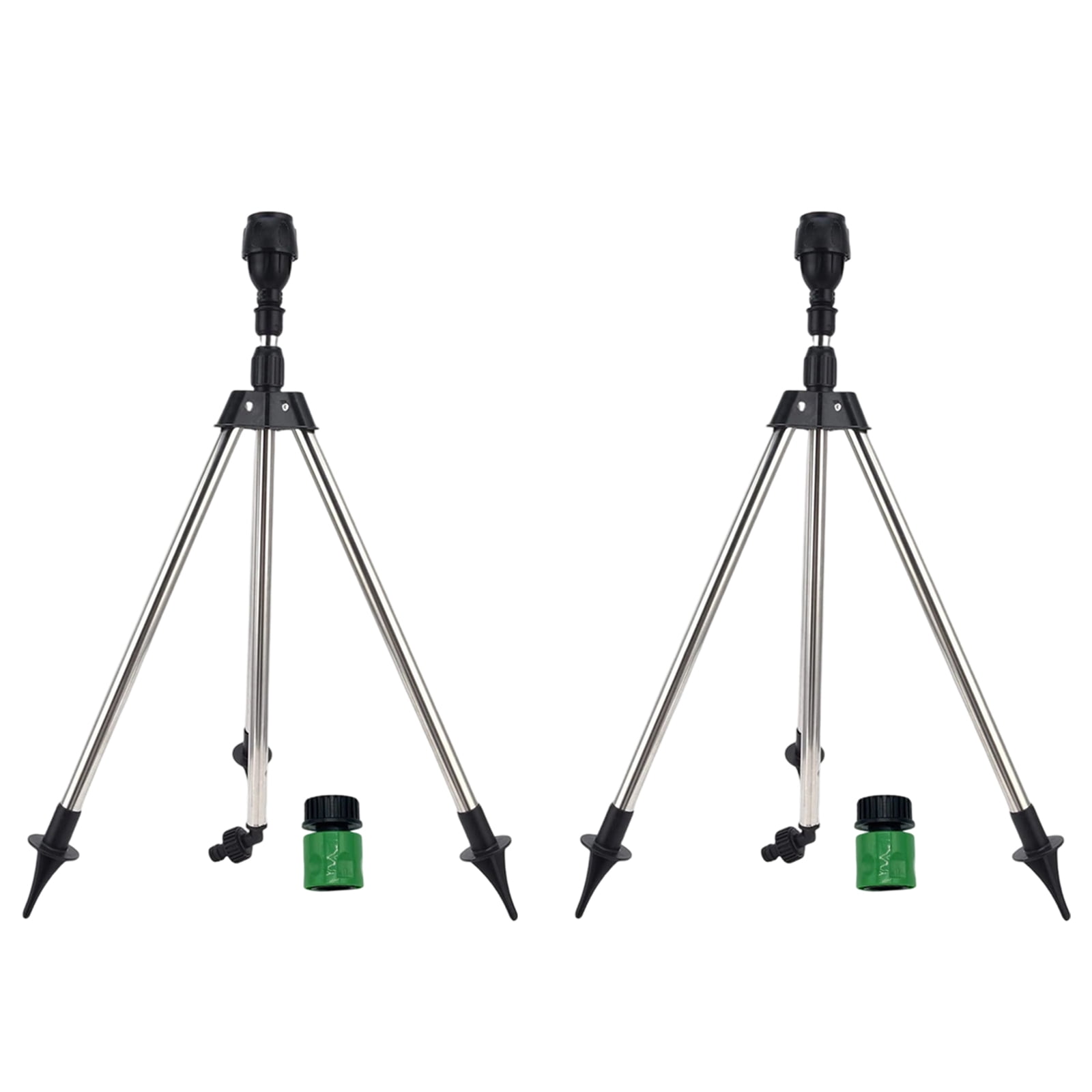 2PCS 360 Degree Rotary Irrigation Sprinkler Automatic Rotating Sprinkler With Support Watering Tripod Garden Telescopic