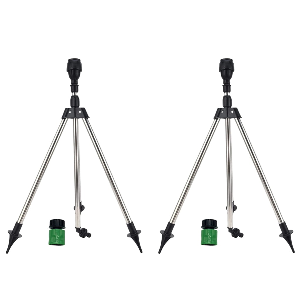 2PCS 360 Degree Rotary Irrigation Sprinkler Automatic Rotating Sprinkler With Watering Tripod Garden Telescopic