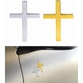 thumbnail image 1 of 2PCS 3D Cross Stickers, Car Accessories Decals, Self-Adhesive Cross Metal Car Badge, 2.5"×1.8" Cross Jesus Car Decal, Suitable for Trunk Tailgate Side Decoration (Black), 1 of 10