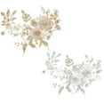 thumbnail image 1 of 2PCS 3D Flower Applique Beaded Embroidery Applique Flower Lace Applique with Imitation Pearl, 1 of 9
