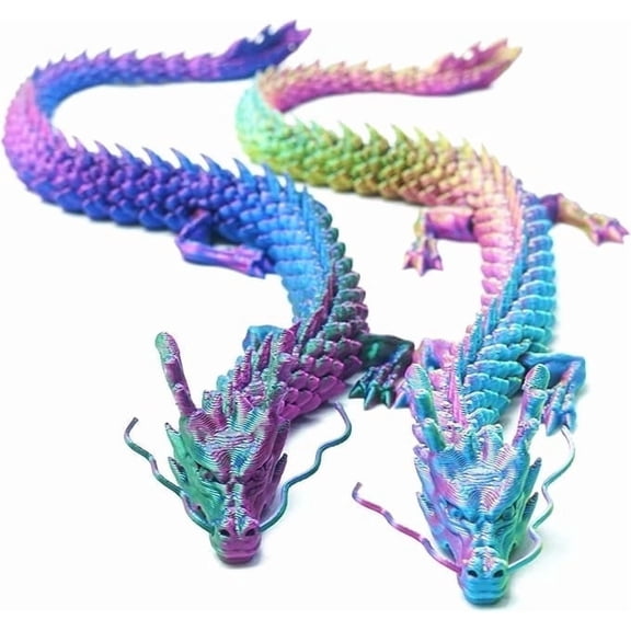2PCS 3D Printed Chinese Dragon,Dragon Statue,Home Office Decor,Fidget Toys for Autism/ADHD,3D Printed Gift Toy,Fidget Toys, Executive Desk Animal Toys