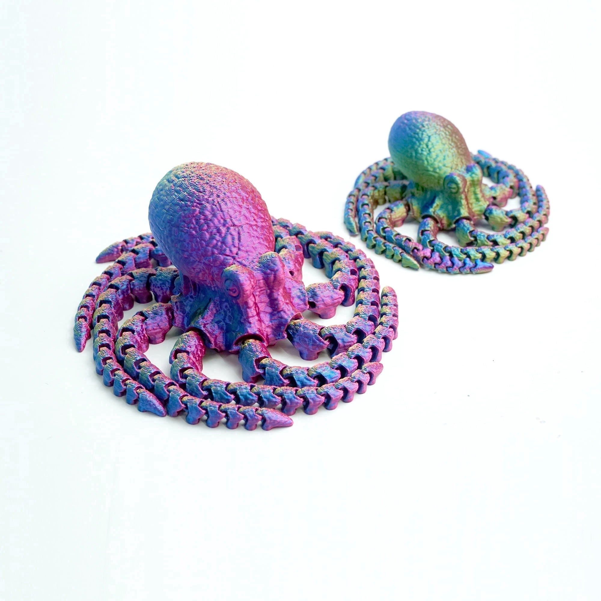 2PCS 3D Printed Octopus Model,Flexible Soft Bodied Animals Toy Statue ...