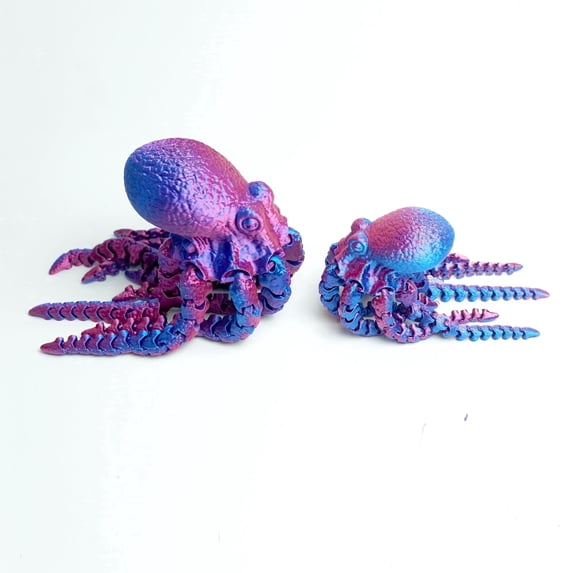 2PCS 3D Printed Octopus Model,Flexible Soft Bodied Animals Toy Statue,Child and Mother Octopus,Movable Joints,Home Office Decor,Interesting Toys for Autism/ADHD,Festival Gifts toco,Fidget Toys (RB)