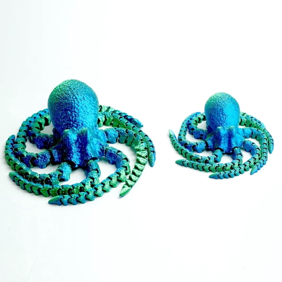 2PCS 3D Printed Octopus Model,Flexible Soft Bodied Animals Toy Statue,Child and Mother Octopus,Movable Joints,Home Office Decor,Interesting Toys for Autism/ADHD,Festival Gifts toco,Fidget Toys (GB)