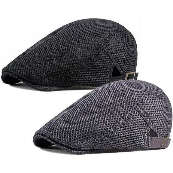 2PCS&3PCS Men's Breathable Mesh Summer Hat Flat Cap Beret Ivy Gatsby Newsboy Cabbie Caps