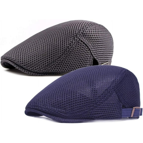2PCS&3PCS Men's Breathable Mesh Summer Hat Flat Cap Beret Ivy Gatsby Newsboy Cabbie Caps