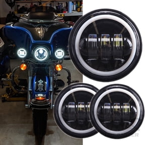 2PCS 4-1/2" 4.5 Inch 30W LED Fog Lights Projector Auxiliary Moto Headlight Motorcycle Passing Fog Light Lamp For Harley