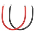 thumbnail image 1 of 2PCS 4 AWG Battery Cable, 1.5ft Battery Inverter Cables with 3/8" Ring Terminals for Marine Solar Boat Car RV, Red Black, 1 of 6
