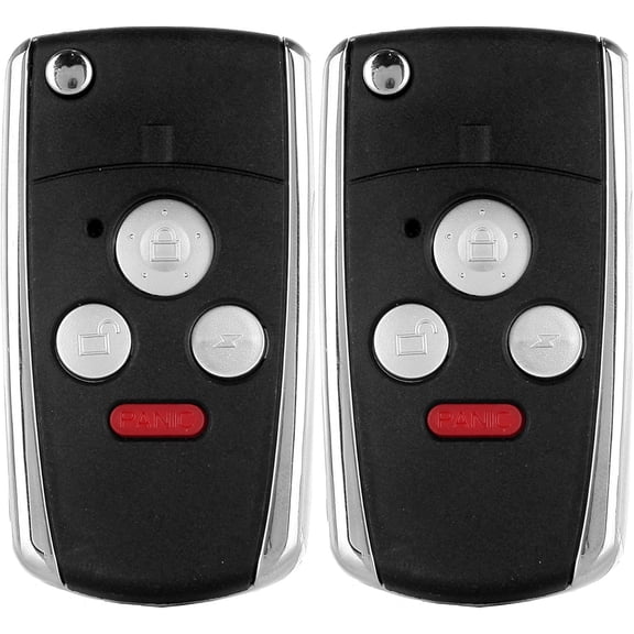 2PCS 4 Buttons Keyless Entry Remote Fob Folding Flip Key (Shell Case) Replacement for 03-2010 for H onda Accord/Civic/CR-V/Fit/Pilot/Ridgeline Key fob