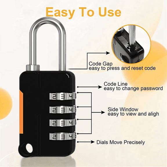 2PCS 4 Digit Number Combination Pad Lock Padlock Outdoor Waterproof Lock Suitcase Luggage Security Coded Lock