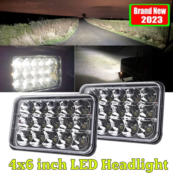 2PCS 4"X6" LED Headlights High-Low Beam Fit For Chevy C10 Pickup 81-1987 Ford Truck