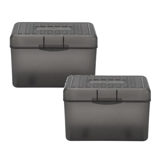 2PCS 4 x 6 inch Index Card Box - Index Card Holder Notecard Box Recipe Card Box Plastic Storage Organizer for Filling Index Cards, Notes, Flashcards, Recipes, (Not Include Cards)