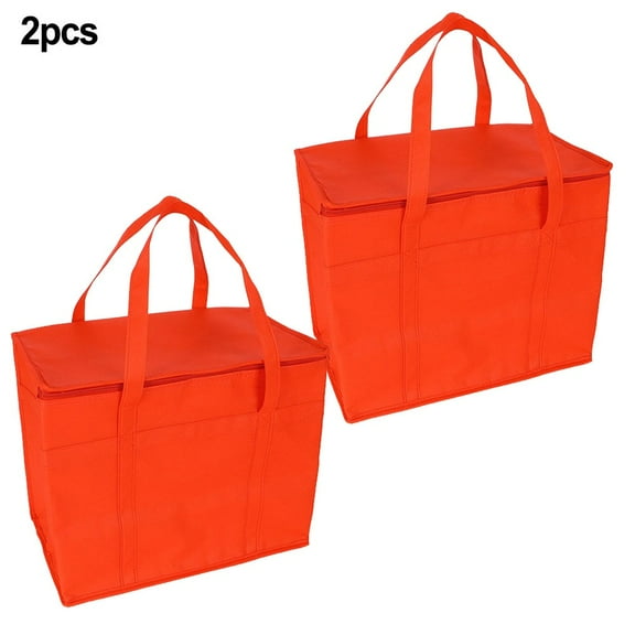 2PCS 41x33x23 cm Large Insulated Grocery Bags - Foldable Insulation Cooler Set