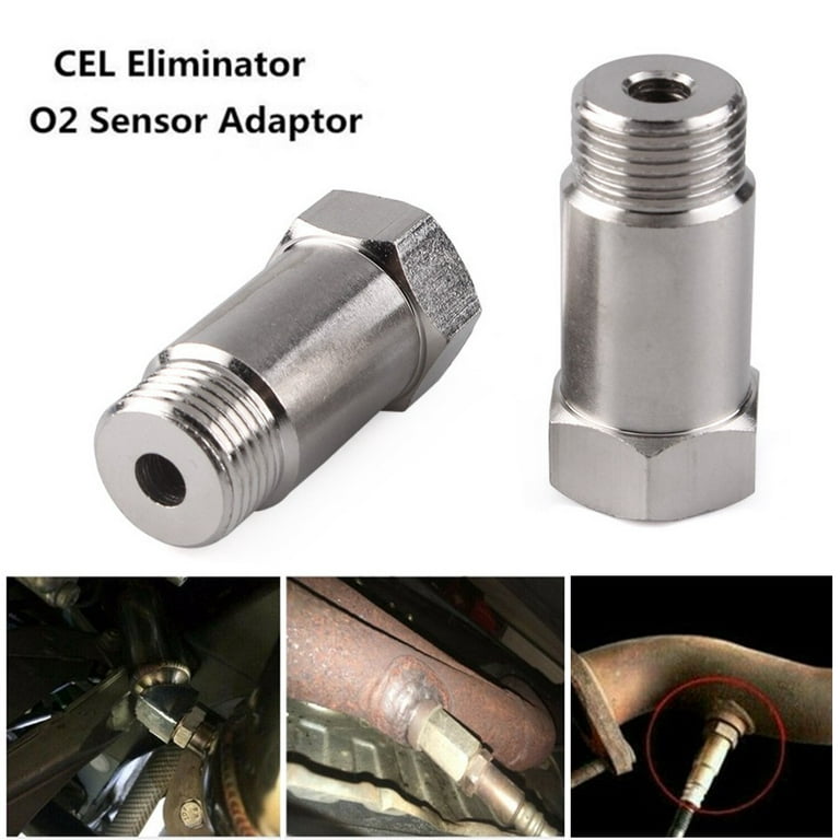 2PCS 45mm O2 Sensor Car Cel Fix Check Engine Light Eliminator Adapter  Oxygen M18X1.5