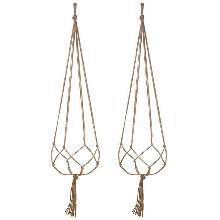 2PCS 47 Inches Plant Flower Hanger Macrame Jute for Indoor Outdoor Ceiling Deck Balcony Round and Square Pots 2PCS 47 Inches Plant Flower Hanger Macrame Jute for Indoor Outdoor Ceiling Deck Balcony Round and Square Pots