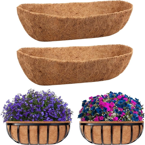 2PCS 48" Coco Liner for Window Planter Box 100% Natural Coconut Coir Fiber Liner