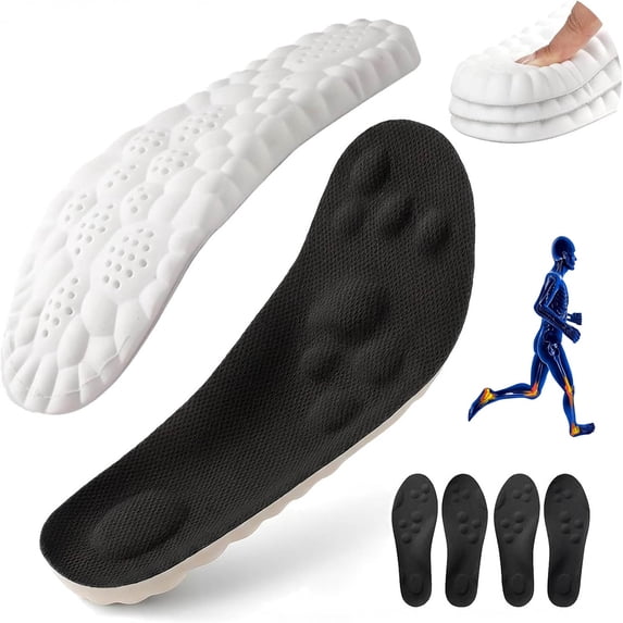 2PCS 4D Cloud Technology Insole, Memory Foam Insoles with Arch Support ...