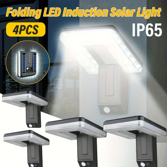 2PCS/4PCS Solar-Powered Wall Light, Outdoor Waterproof Foldable Solar-Powered Courtyard Light, Balcony Staircase No Plug Body Motion Sensor Light