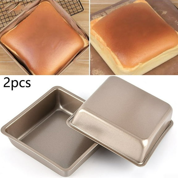 2PCS 4inch Cake Moulds Non-stick DIY Square Baking Pan Mold Kitchen Supply