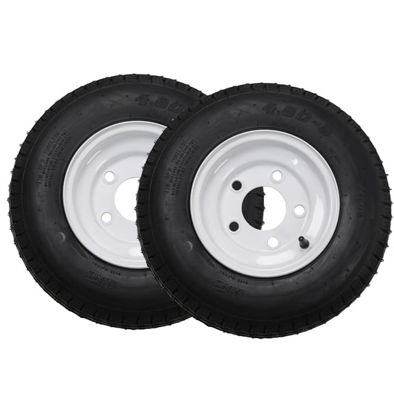 2PCS 5.30-12 Tire, 5.30x12 Lawn Mower & Tractor Turf Tire, 530 12 with Rim 5 Lug On 4.5", Load Capacity 1050 LBS