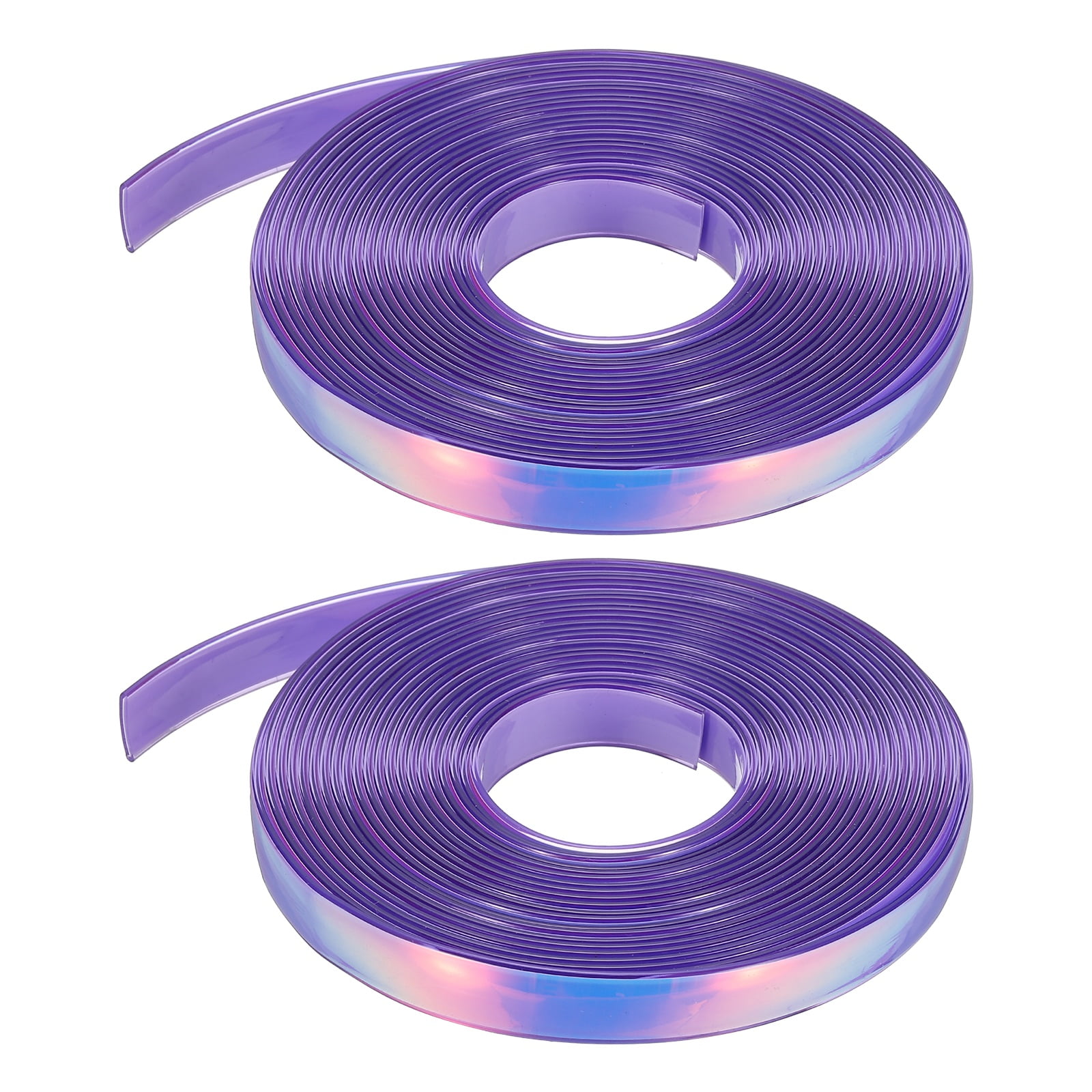 2PCS 5.47  Yards Silicone Lanyard String, 12mm Wide Bright Color Lacing Cord Laser Reflective Lanyard String for Crafts Weaving DIY Handmade Bracelets Clothes Keychain, Dark Purple