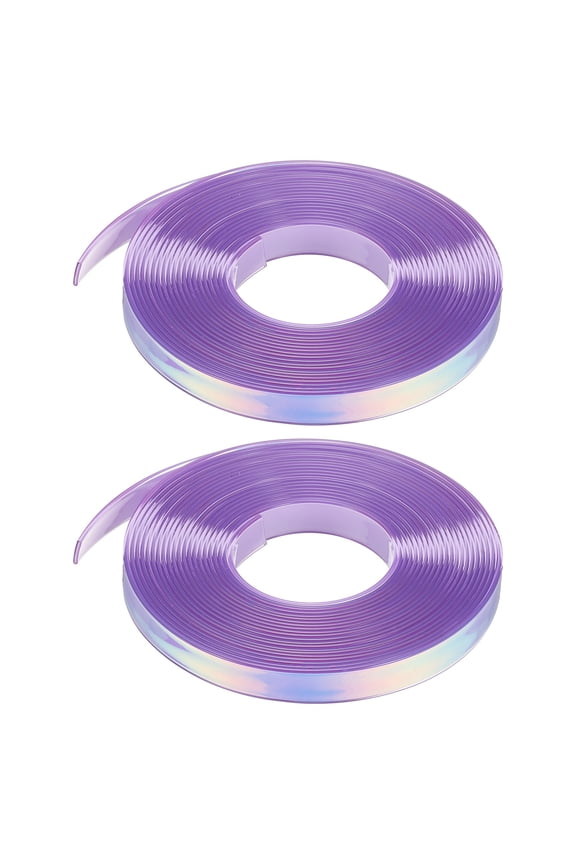 2PCS 5.47  Yards Silicone Lanyard String, 12mm Wide Bright Color Lacing Cord Laser Reflective Lanyard String for Crafts Weaving DIY Handmade Bracelets Clothes Keychain, Purple