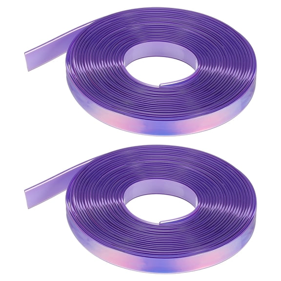 2PCS 5.47  Yards Silicone Lanyard String, 12mm Wide Bright Color Lacing Cord Laser Reflective Lanyard String for Crafts Weaving DIY Handmade Bracelets Clothes Keychain, Medium Purple