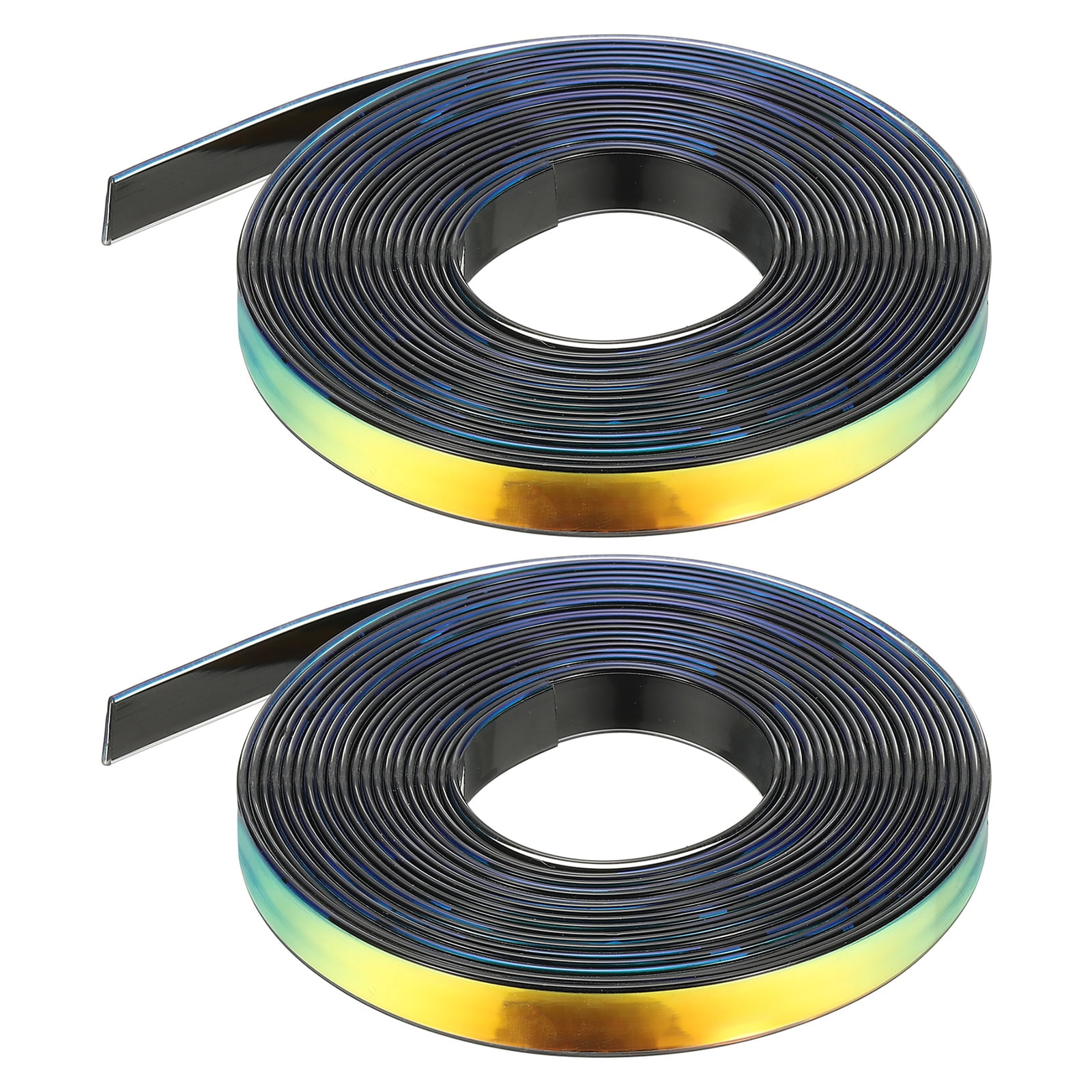 2PCS 5.47  Yards Silicone Lanyard String, 12mm Wide Bright Color Lacing Cord Laser Reflective Lanyard String for Crafts Weaving DIY Handmade Bracelets Clothes Keychain, Black