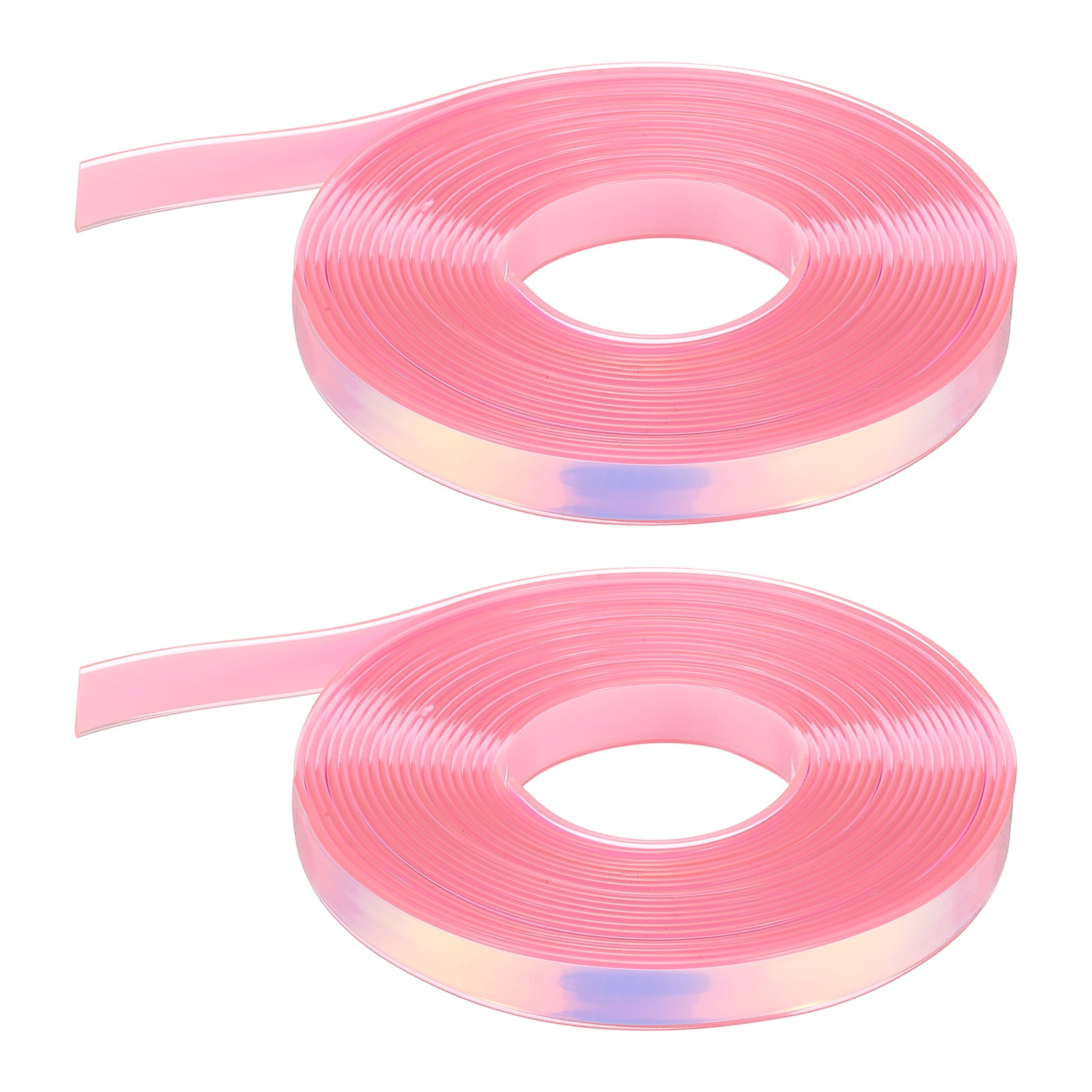 2PCS 5.47  Yards Silicone Lanyard String, 12mm Wide Bright Color Lacing Cord Laser Reflective Lanyard String for Crafts Weaving DIY Handmade Bracelets Clothes Keychain, Dark Pink
