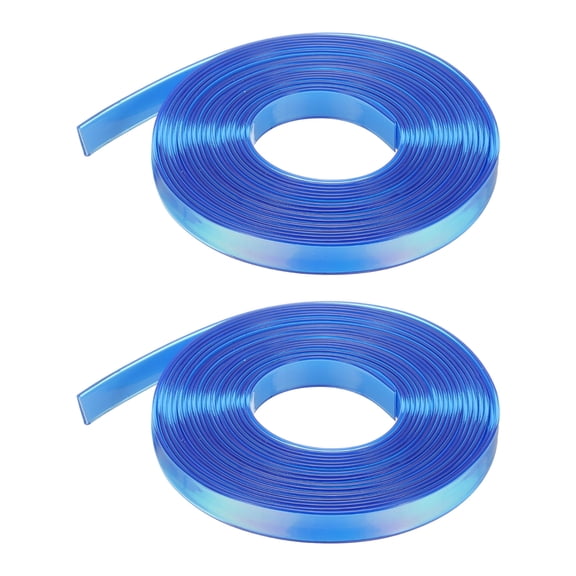 2PCS 5.47  Yards Silicone Lanyard String, 12mm Wide Bright Color Lacing Cord Laser Reflective Lanyard String for Crafts Weaving DIY Handmade Bracelets Clothes Keychain, Sapphire