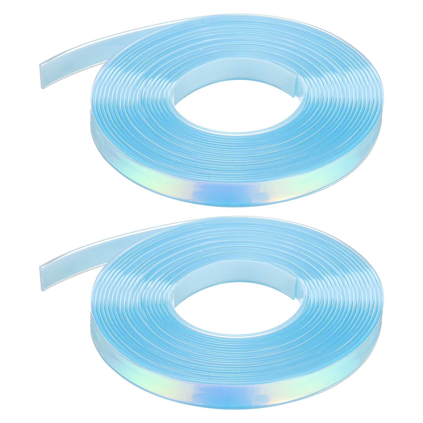 2PCS 5.47  Yards Silicone Lanyard String, 12mm Wide Bright Color Lacing Cord Laser Reflective Lanyard String for Crafts Weaving DIY Handmade Bracelets Clothes Keychain, Light Blue