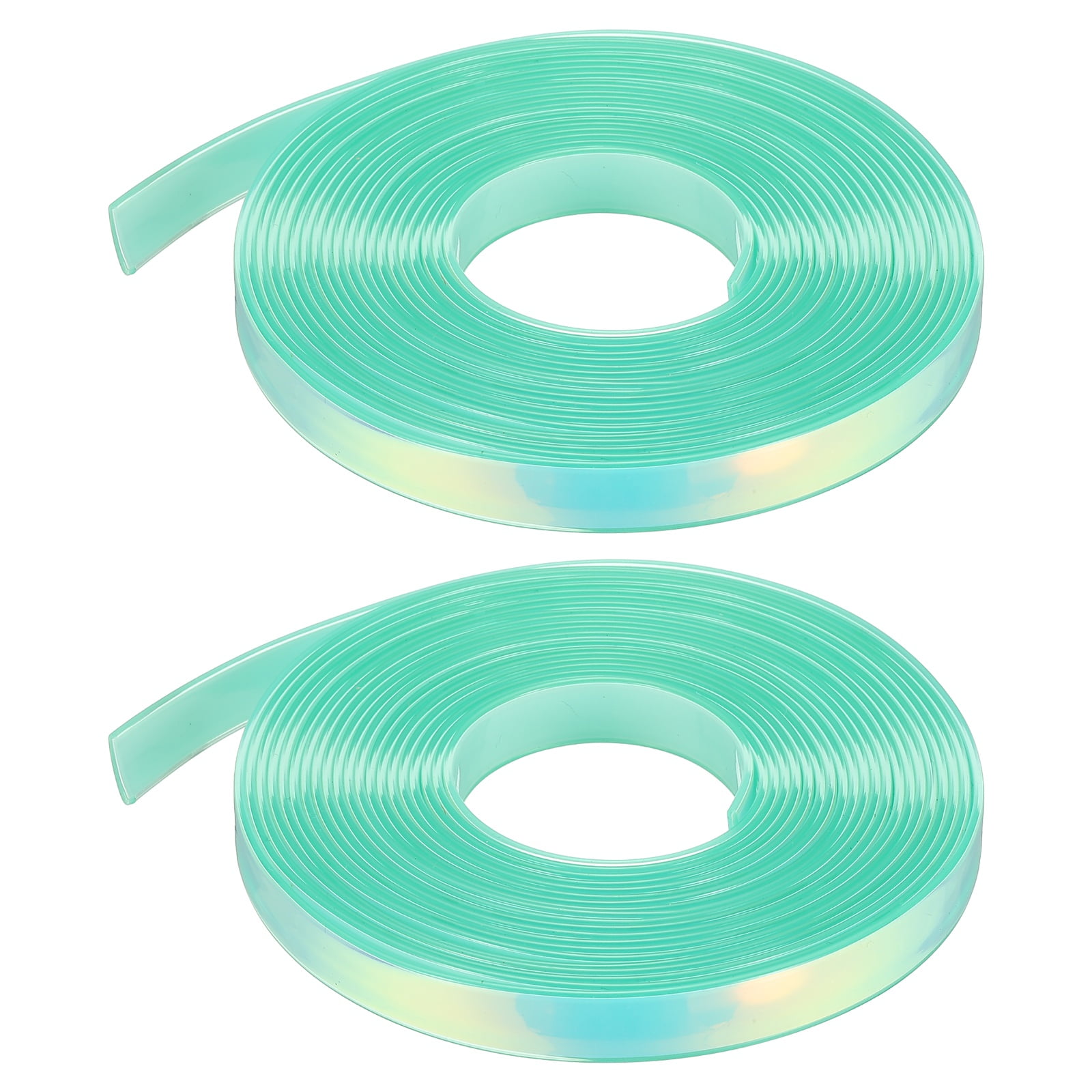 2PCS 5.47  Yards Silicone Lanyard String, 12mm Wide Bright Color Lacing Cord Laser Reflective Lanyard String for Crafts Weaving DIY Handmade Bracelets Clothes Keychain, Fruit Green