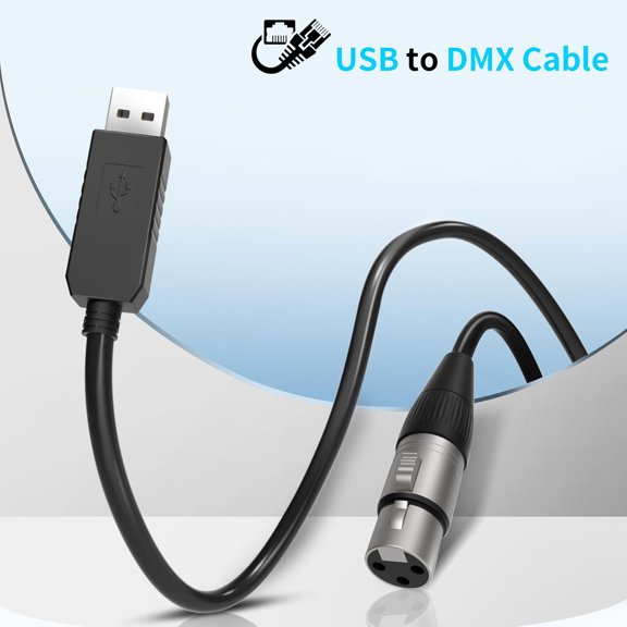 (2PCS) 5.9Ft USB to DMX Cable USB to DMX Interface Cable with FTDI Chip for DMX512 Protocol Lighting equiptment DMX Interface Adapter