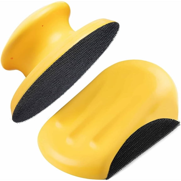 S SATC 2PCS 5-Inch Rubber Mouse and Round Foam Hand Sanding Blocks with Hook and Loop Disc Backing Pads