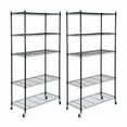 thumbnail image 1 of 2PCS 5-Tier Shelves Wire Unit Rack Storage Rolling with 4 Wheel Casters Indoor, 1 of 10
