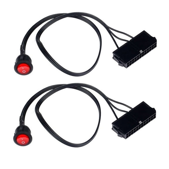 2PCS 50cm Copper Tin Wire 24-Pin Female ATX PSU Power Supply