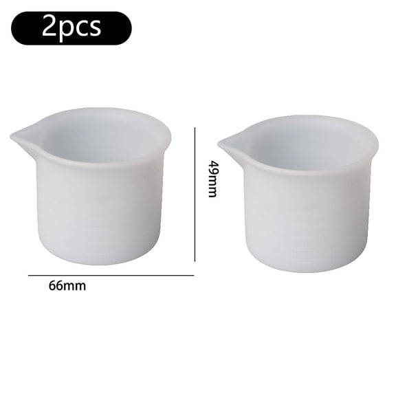 2PCS 50ml Epoxy Silicone Mixing Measuring Cups Resin DIY Jewelry Tool