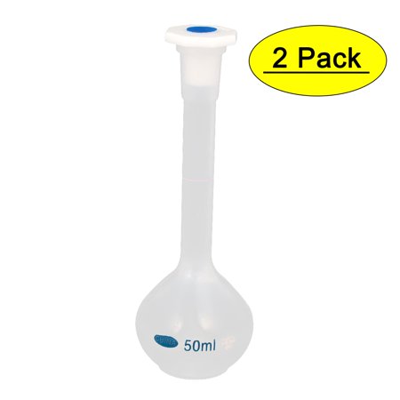 2PCS 50ml Long Neck Plastic Volumetric Measuring Flask Heatproof For Laboratory