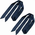 thumbnail image 1 of 2PCS 57.59×1.97 Inch Polyester Solid Color Long Neckerchief Silk Skinny Satin Scarf Handbag Handle Wrap Ribbon Necktie Scarf Belt Hair Headband Prussian Blue, 1 of 7