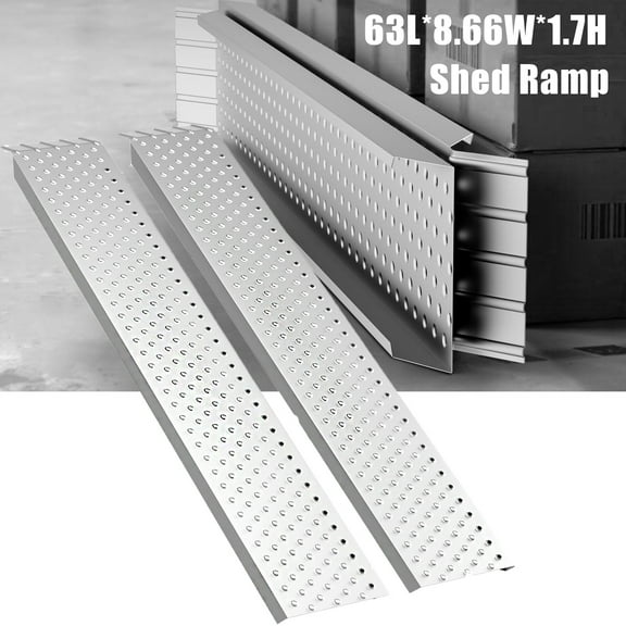 2PCS 5FT Aluminum Shed Ramps, 880 lbs Capacity, 9'' Wide Loading Ramps for Lawn Mower, UTV, ATV Ramp for Truck Bed Loading, Trailer Ramps for Trailers, Riding Mowers, Bicycles, Motorcycles