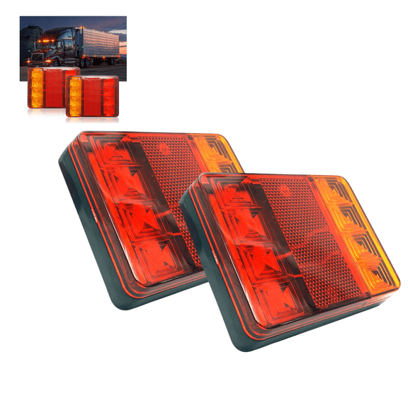2PCS 5Inch 24 LED Red Trailer Light Bar for Parking Stop Turn Signals Tail Brake DOT Compliant IP65 Waterproof Truck ID Marker(Red)