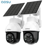 AOSU Solar Security Camera,5MP Wireless Outdoor Cameras,360° Surveillance,Auto Tracking, Human/Vehicle Detection,works with Alexa/Google Assistant