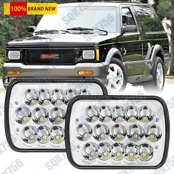 2PCS 5x7" 7x6" inch LED 5D Headlights for GMC S15 1982-1990 for Chevy S10 1982-93