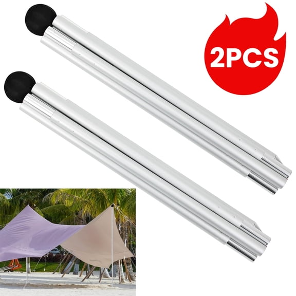 2PCS 6.56ft Replacement Beach Tent Poles Compatible with Neso and Gigante Canopy, Aluminum Alloy Extra Poles for Beach Tent Fix Accessories for Camping,Hiking,Backpacking