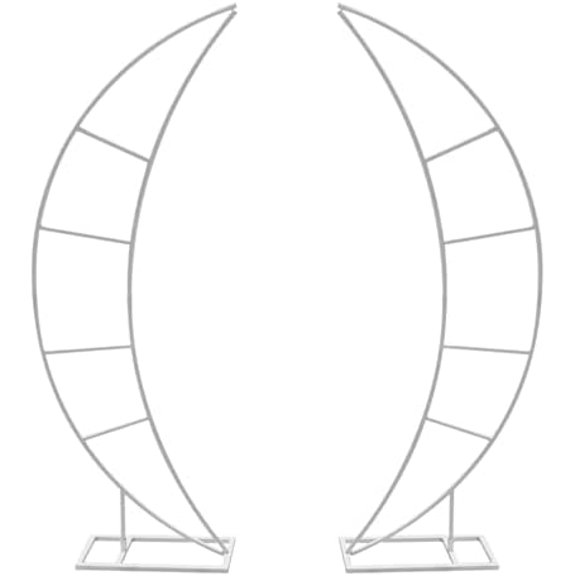 2PCS 6.5FT Metal Arched Wedding Bracket Wedding Arch Stand Outdoor & Indoor Backdrop Crescent Moon Stand Archway for Wedding Ceremony Decoration Garden Climbing Vines Plants White$$Garden & Patio