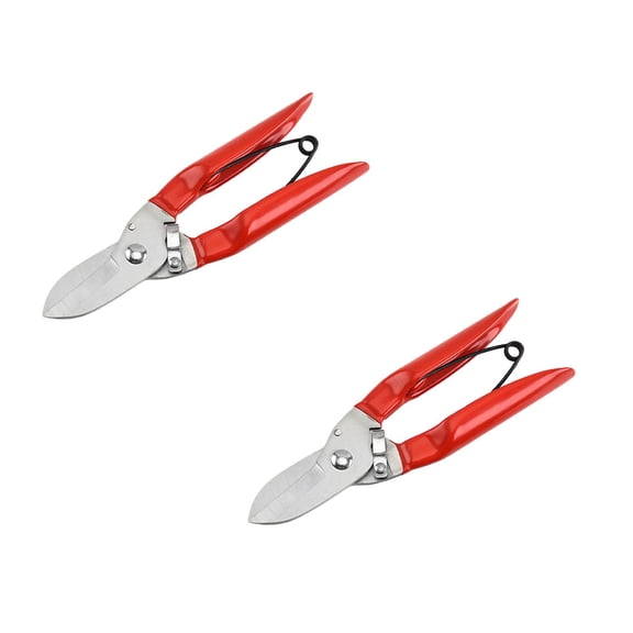 2PCS 6.7"x1.9" Steel Pruning Shears, Garden Hand Pruner for Plants, Branches & Fruit Trees(Red)