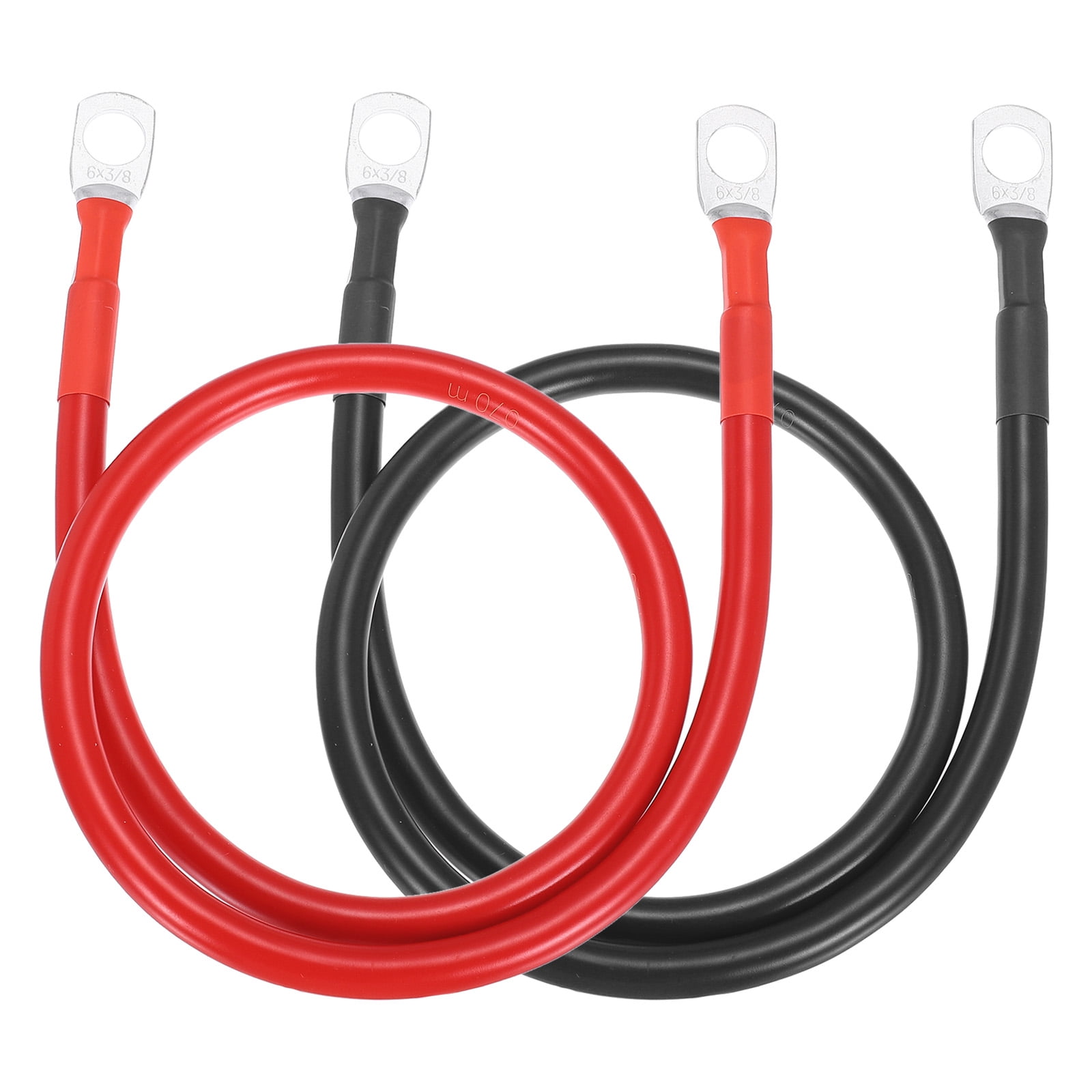 Multi Cable Ringer 2PCS 6 AWG Battery Cable, 2ft Battery Inverter Cables with 3/8