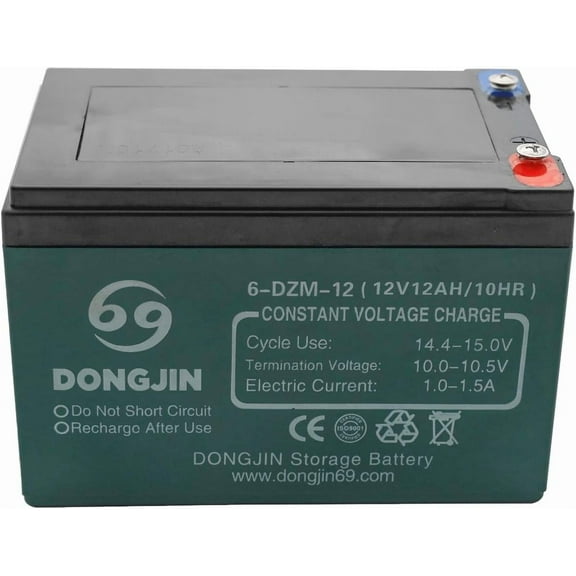 2PCS 6-DZM-12 12V 12Ah AGM Motorcycle Battery for ATV Scooter Go Kart Golf Cart