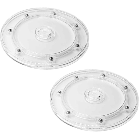 2PCS 6 Inch Round Rotating Organizer, Clear Turntable Plate for Kitchen Cabinet, Pantry and Spice Storage