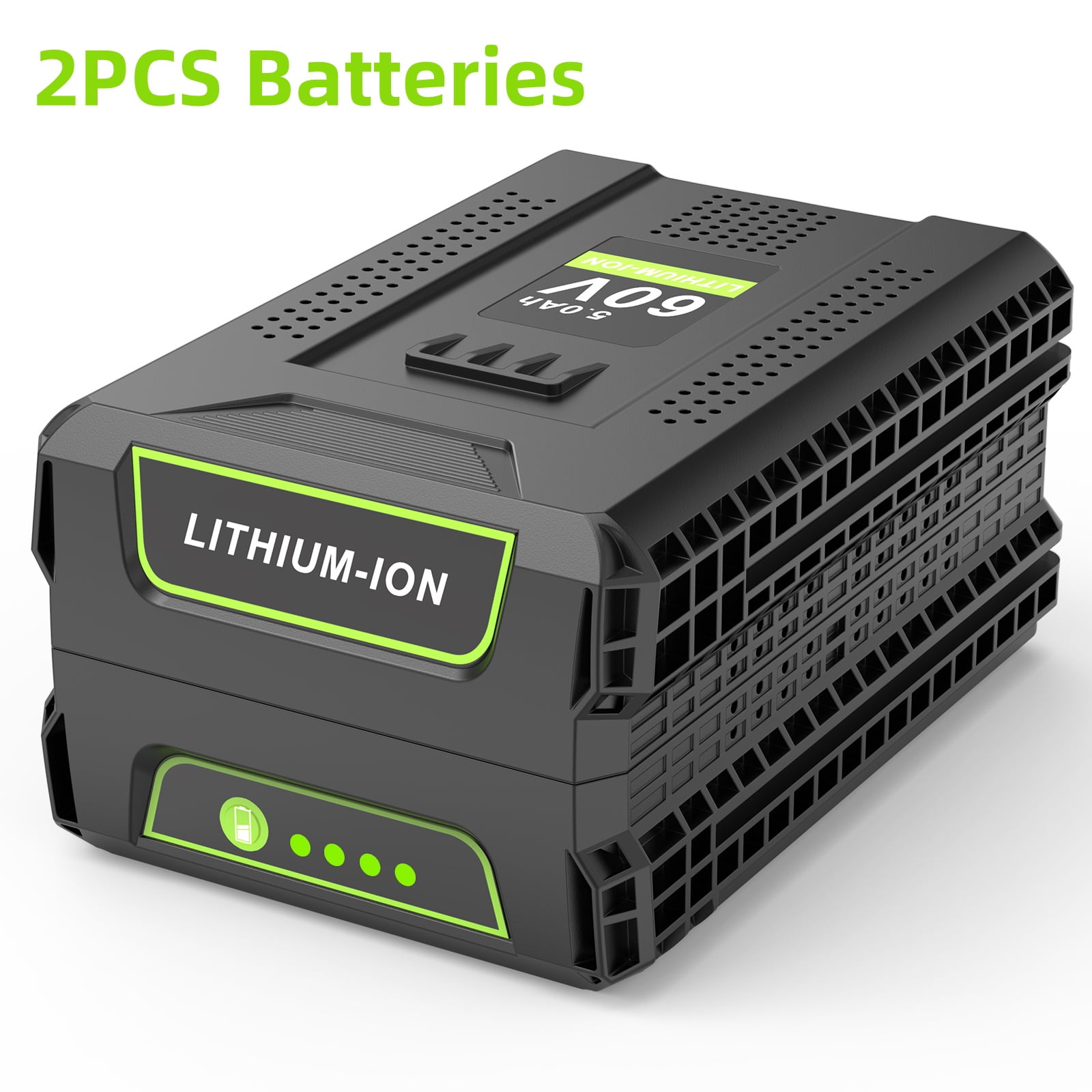 2PCS 60V 5.0Ah Replacement Battery for Greenworks Lithium-ion LB60A00 LB60A01 LB60A02 LB60A03.